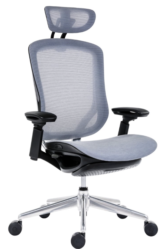 Kancelářská ergonomická židle Antares BAT NET PDH + FOOTREST — šedá